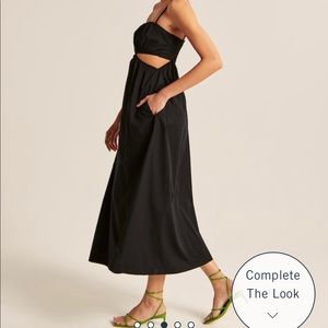 NWT Abercrombie & Fitch “Bubble Top Maxi Dress” in Black - Size Medium Petite
